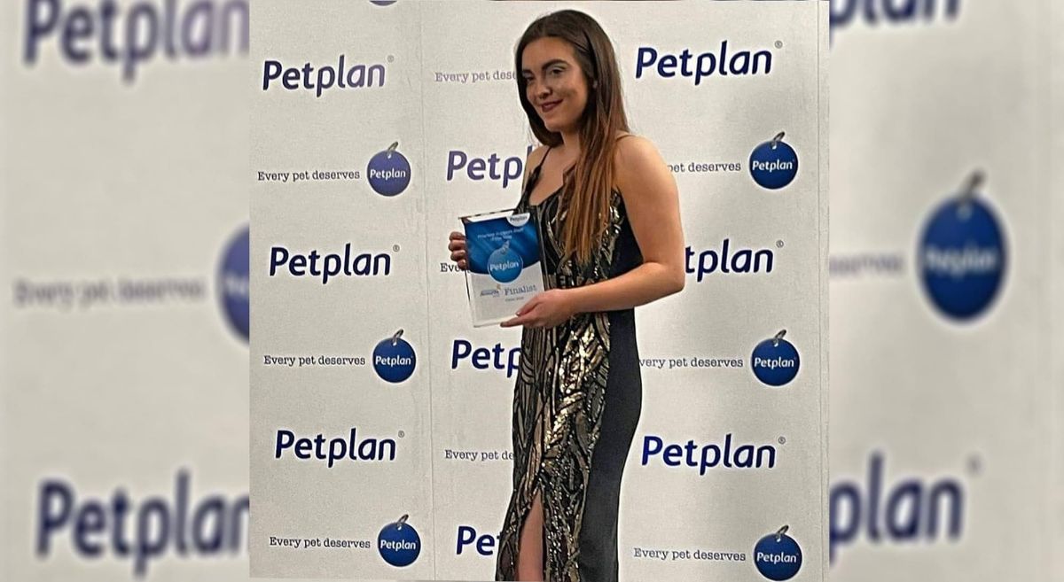 Olivia Scott pitured at the national Pet Plan Awards 